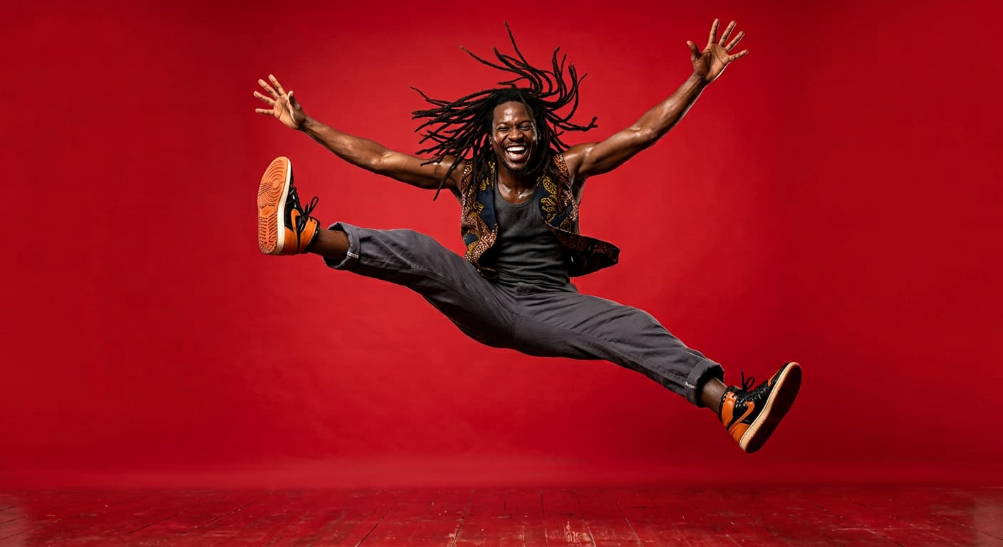 Man jumping with joy